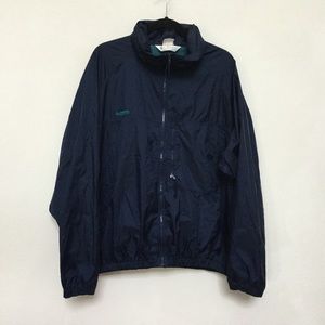 Columbia Men's Navy Rain Jacket Coat Size XL Full Zip Packable Hood Camping